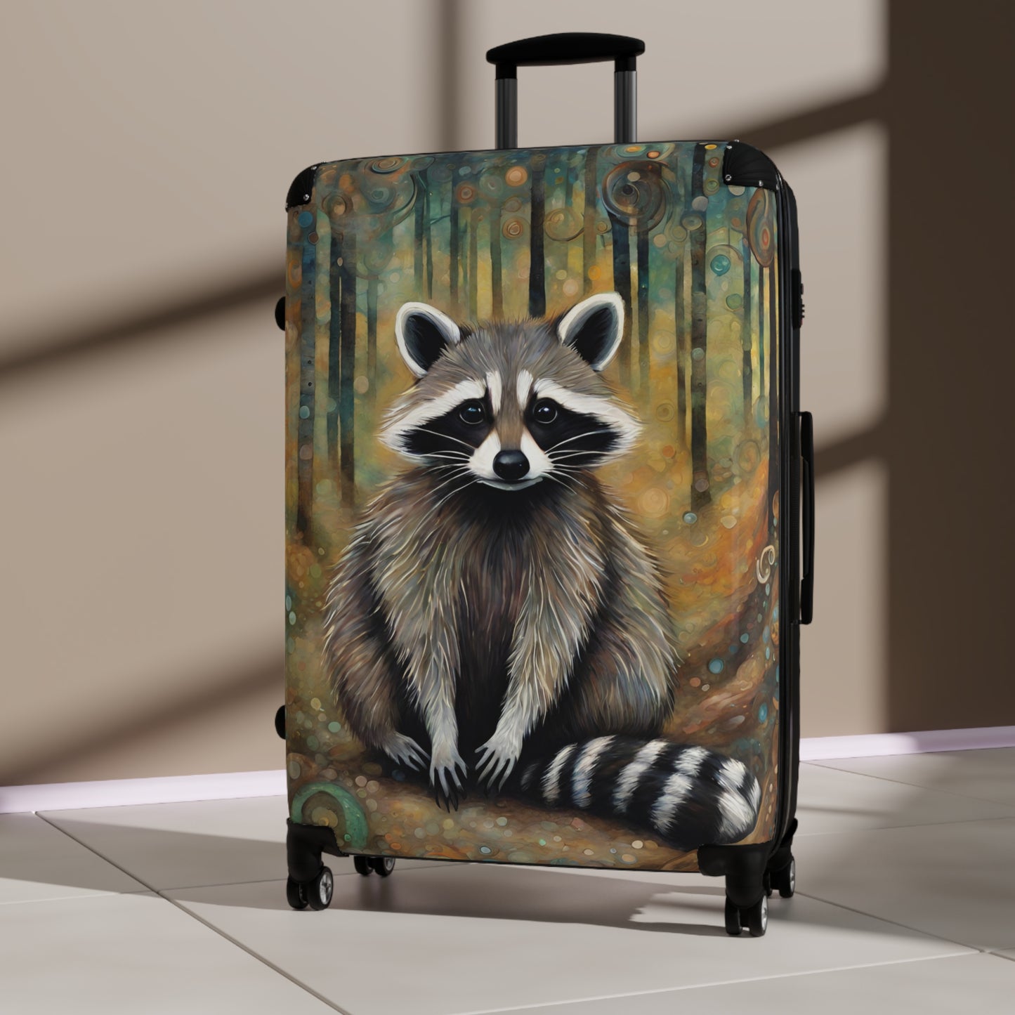 Mountain Forest Raccoon Suitcase