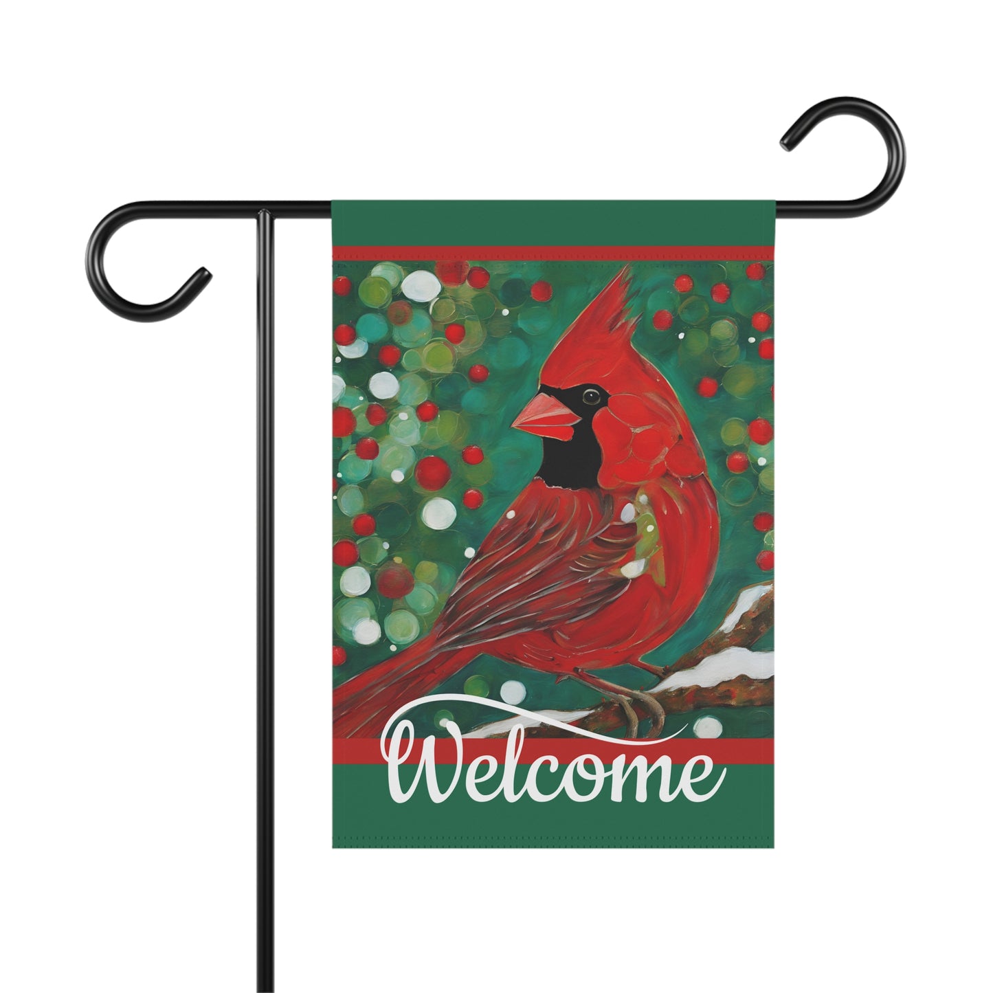 Bright Cardinal Welcome 2-Sided Garden & House Flag/Banner