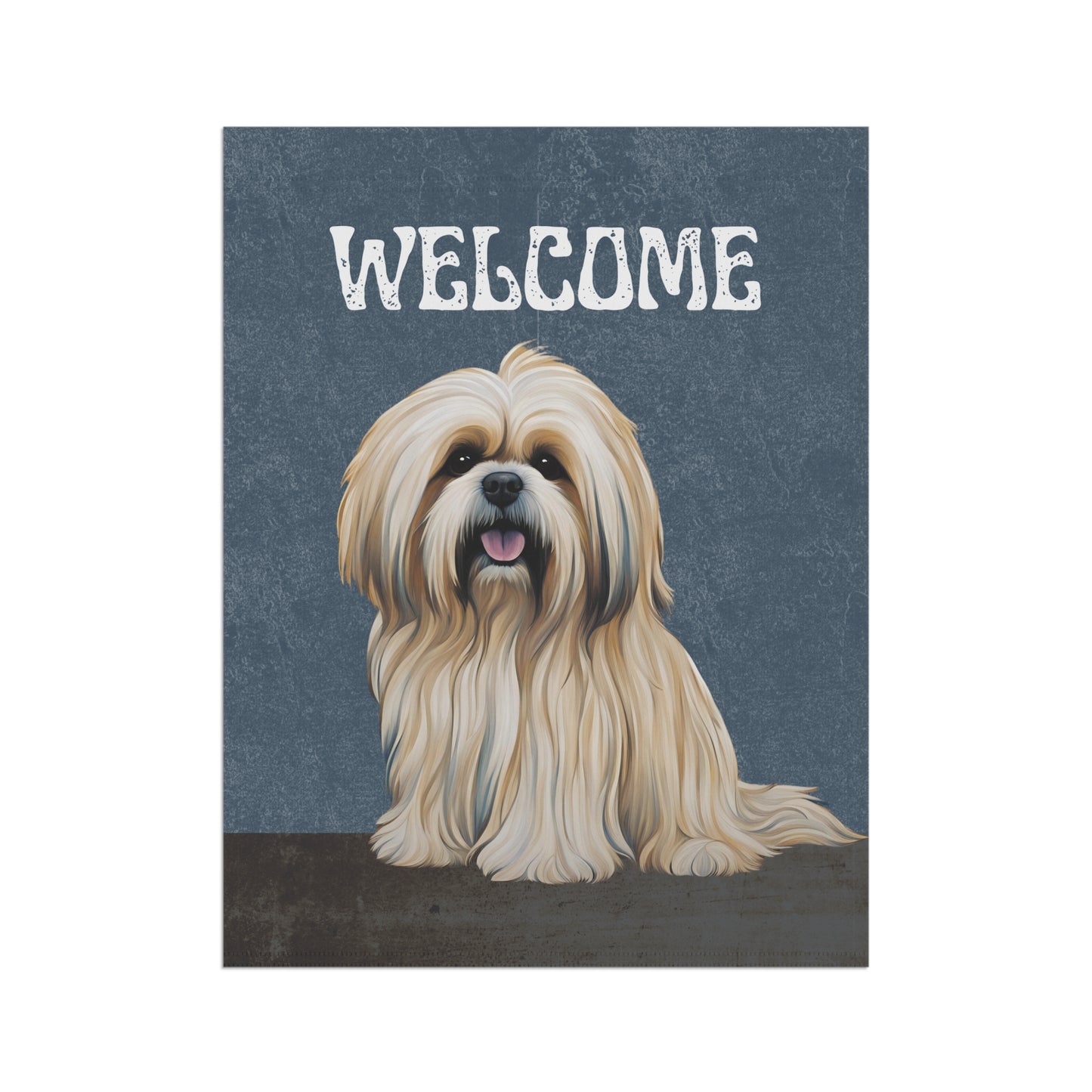 Lhasa Apso Welcome 2-Sided Garden & House Flag/Banner