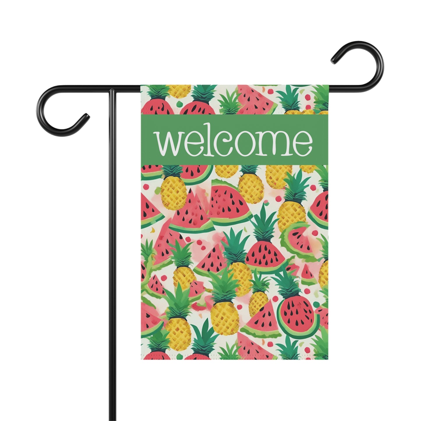 Pineapples & Watermelons Welcome 2-Sided Garden & House Flag/Banner