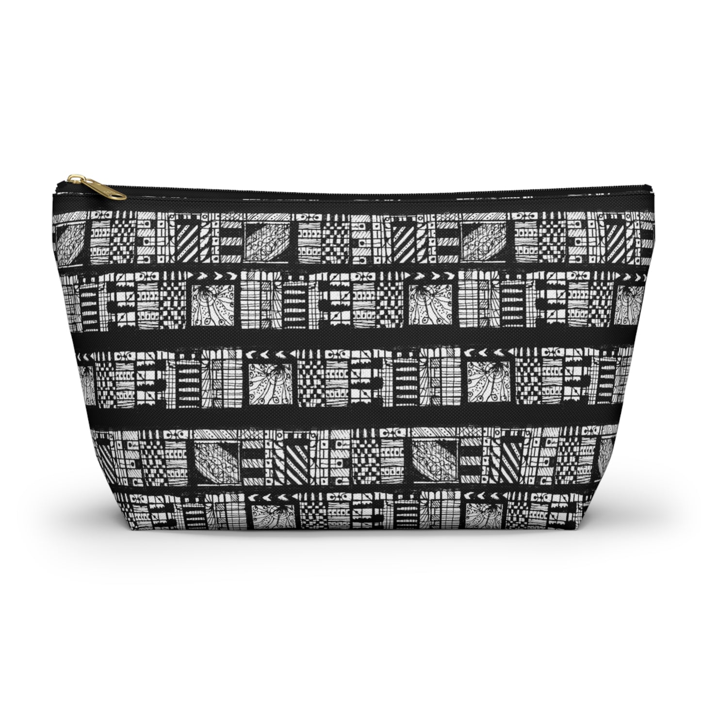 Tribal Black & White Accessory Pouch w T-bottom