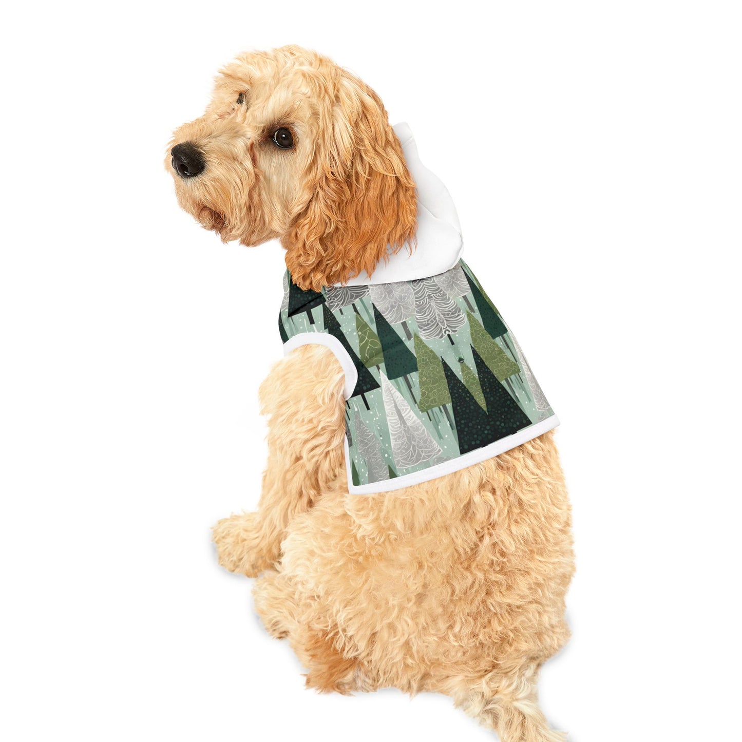 Mint Trees Holiday Pet Hoodie