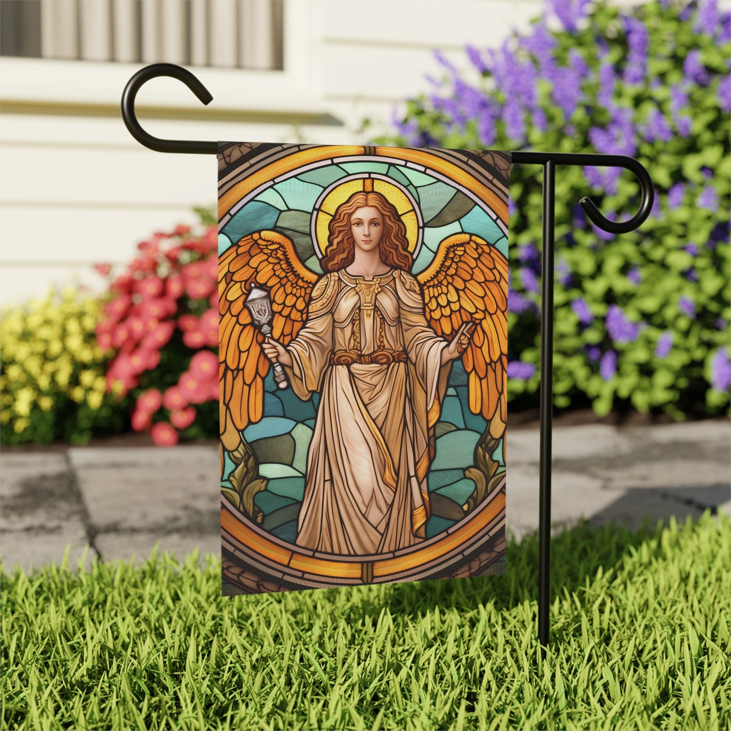 Stained Glass Angel(7) 2-Sided Garden & House Banner