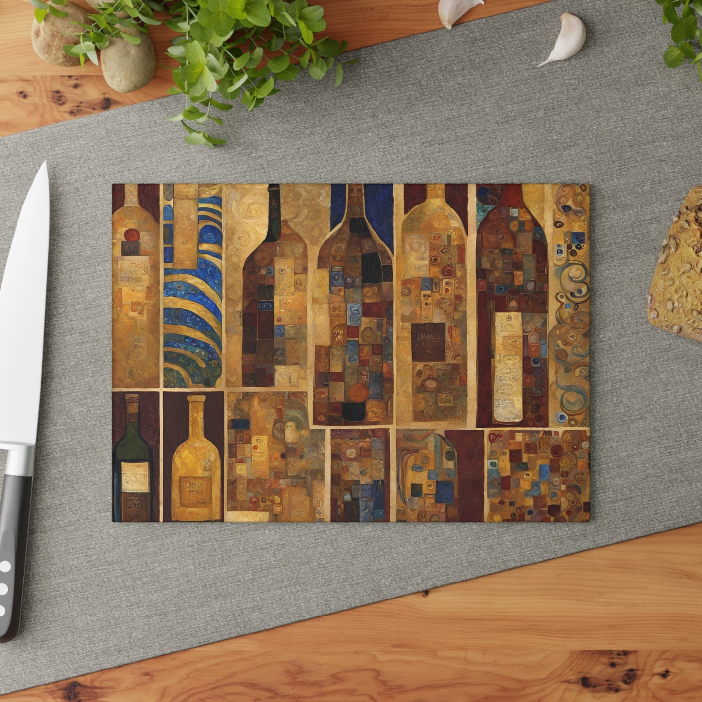 Shelf Life Abstract Art Tempered Glass Cutting Board