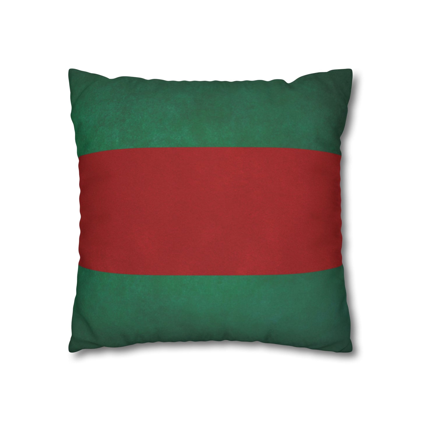 Merry Christmas Red & Green Square Poly Canvas Pillowcase