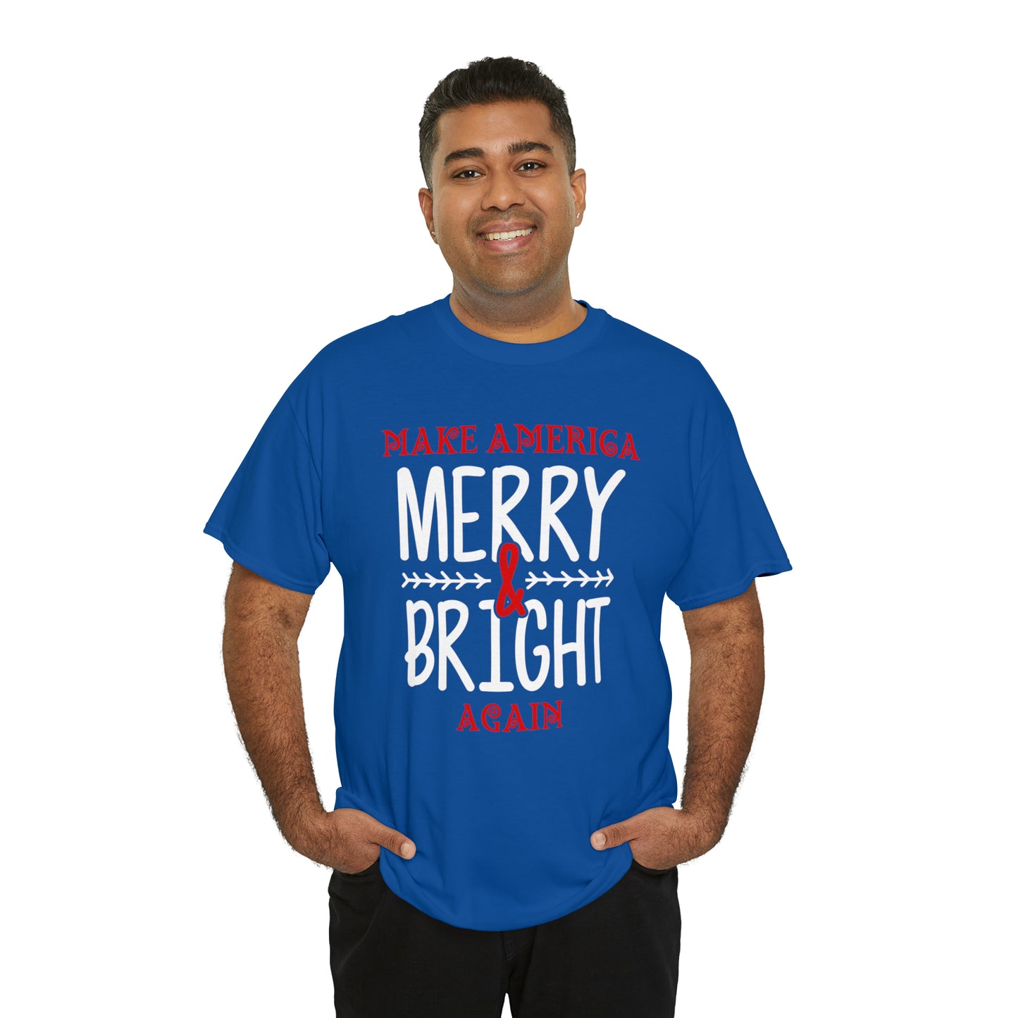 Bold Make America Merry & Bright Again Unisex Heavy Cotton Tee