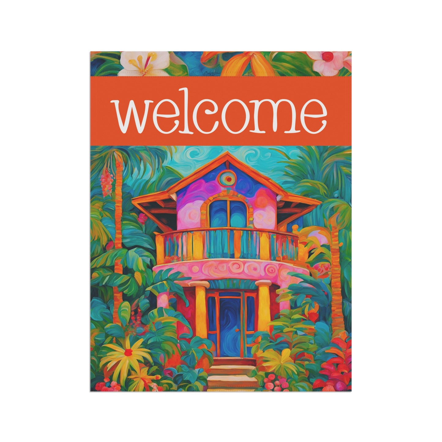 Beach House Welcome 2-Sided Garden & House Flag/Banner