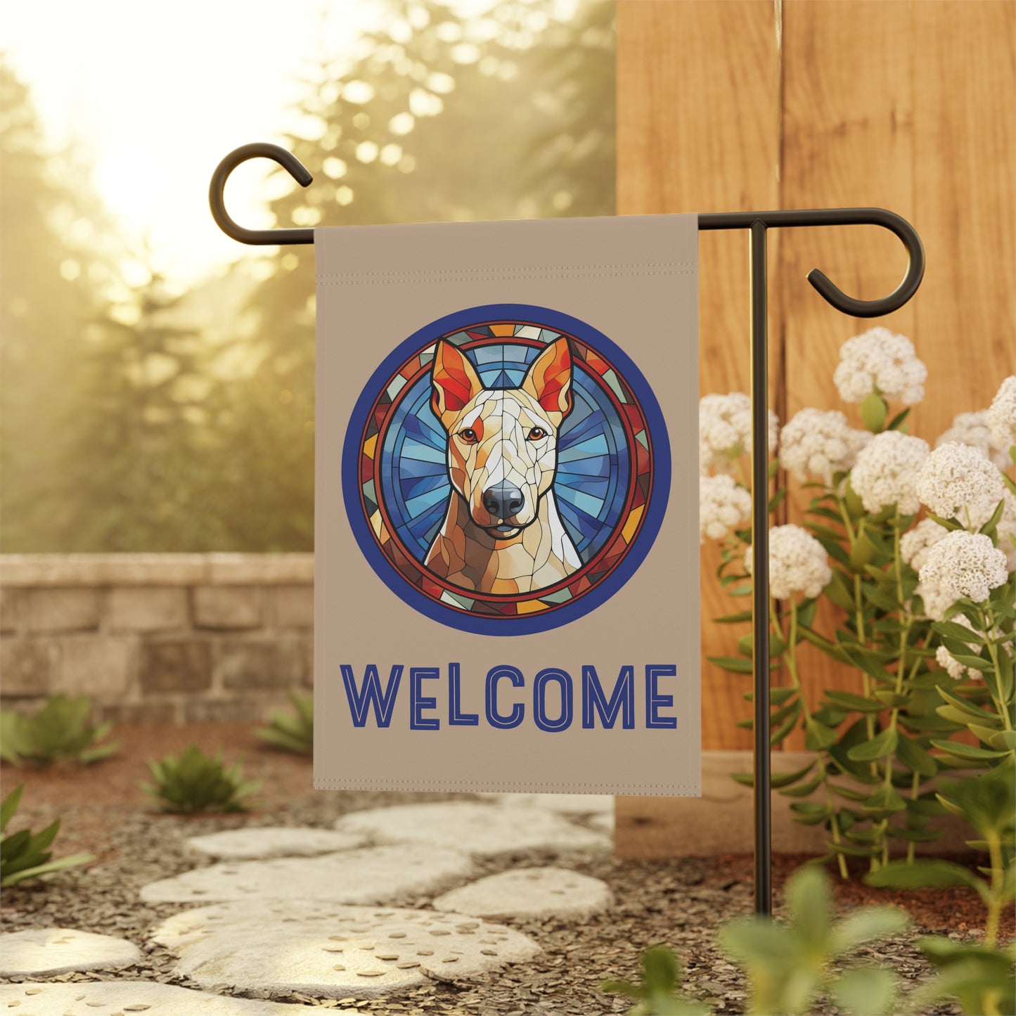 Bull Terrier Welcome 2-Sided Garden & House Flag/Banner