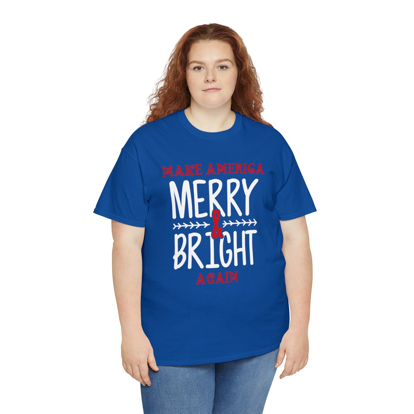 Bold Make America Merry & Bright Again Unisex Heavy Cotton Tee