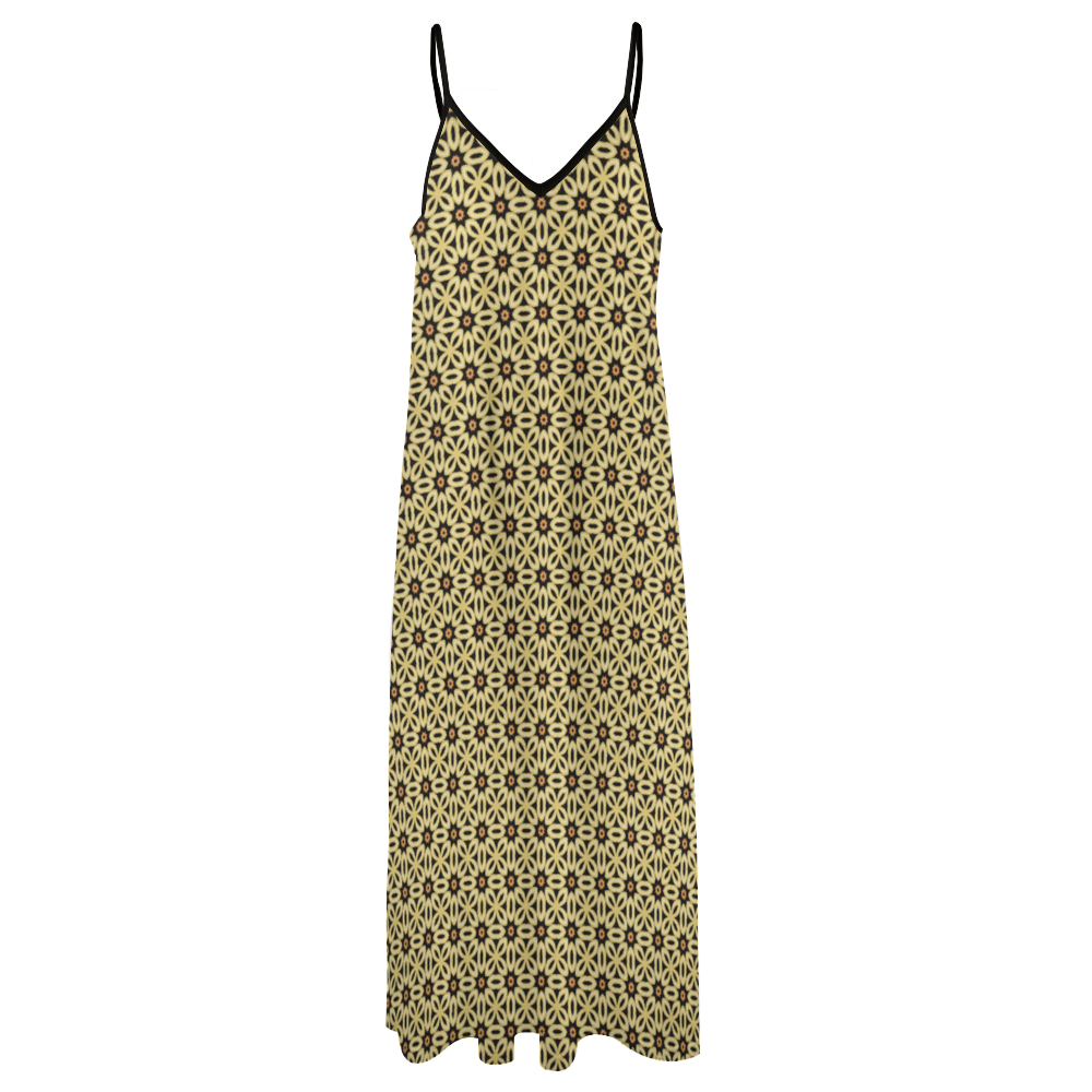 Yellow Daisy Women's Summer Fashion Maxi Slip Dress