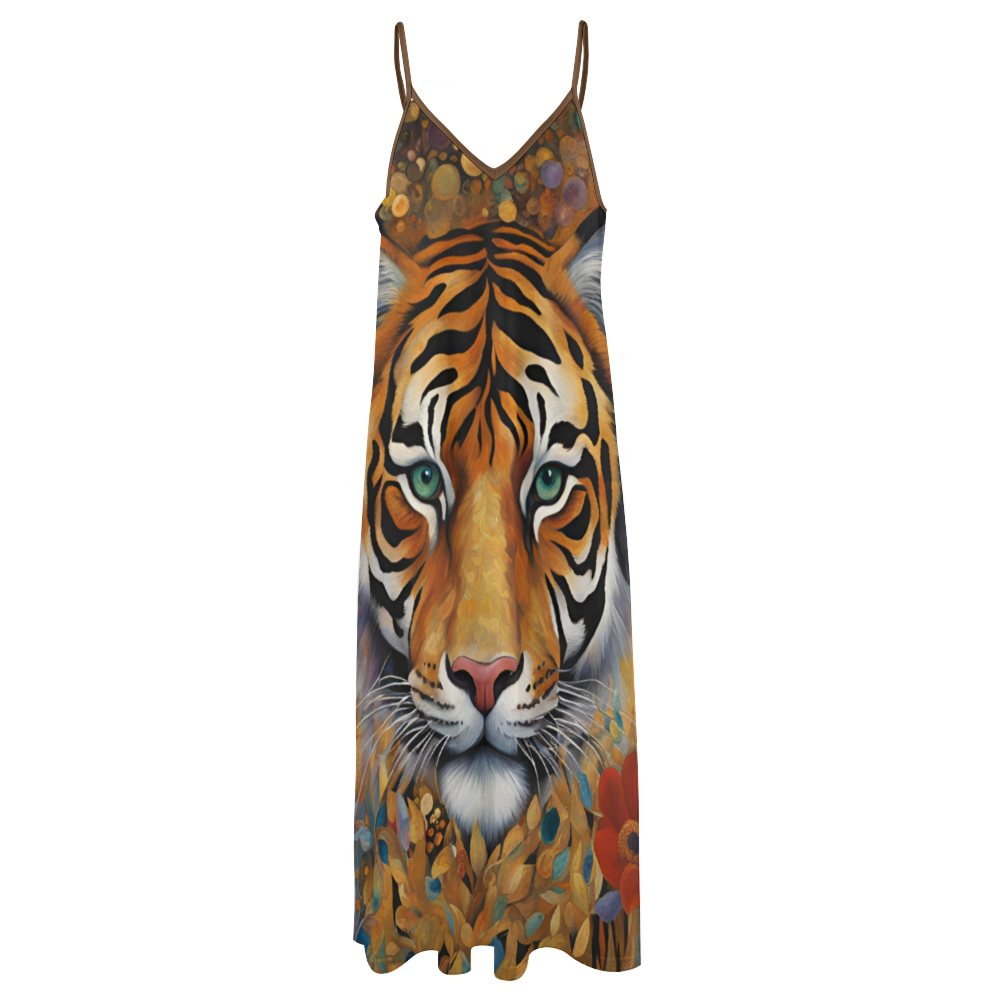 Jungle Tiger Women's Summer Fashion Maxi Slip Dress