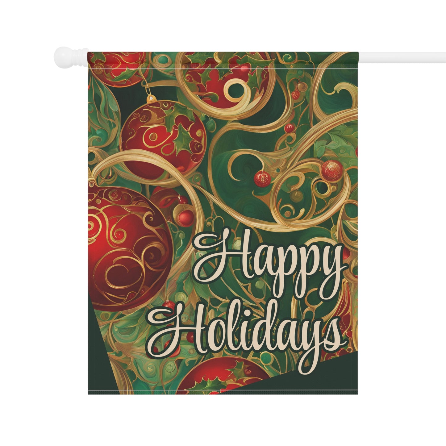 Happy Holidays Abstract 2-Sided Garden & House Flag/Banner