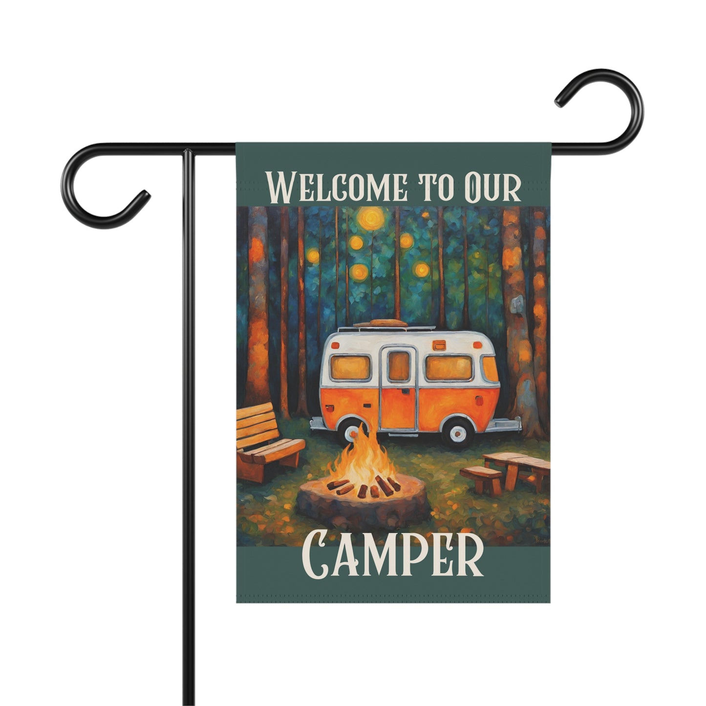 Welcome to Our Camper 2-Sided Garden & House Flag/Banner