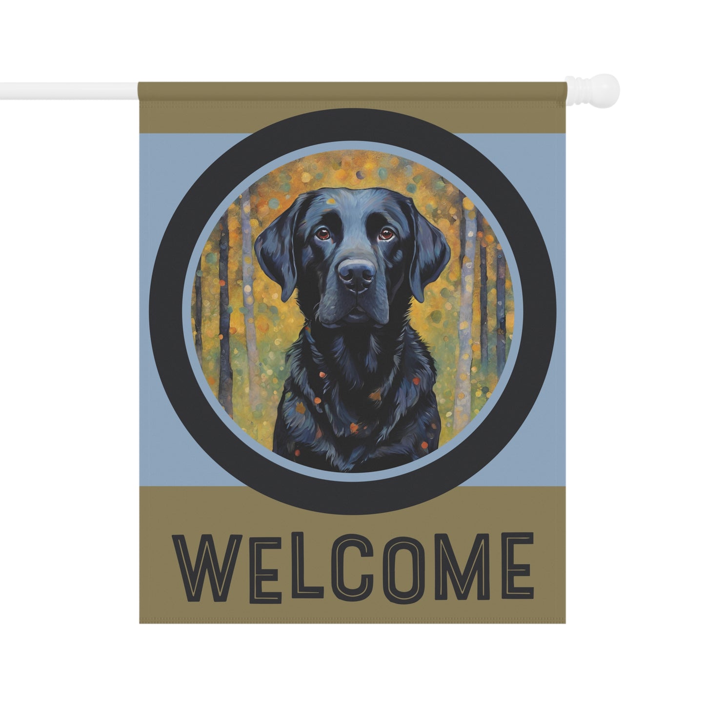 Black Labrador Welcome 2-Sided Garden & House Flag/Banner