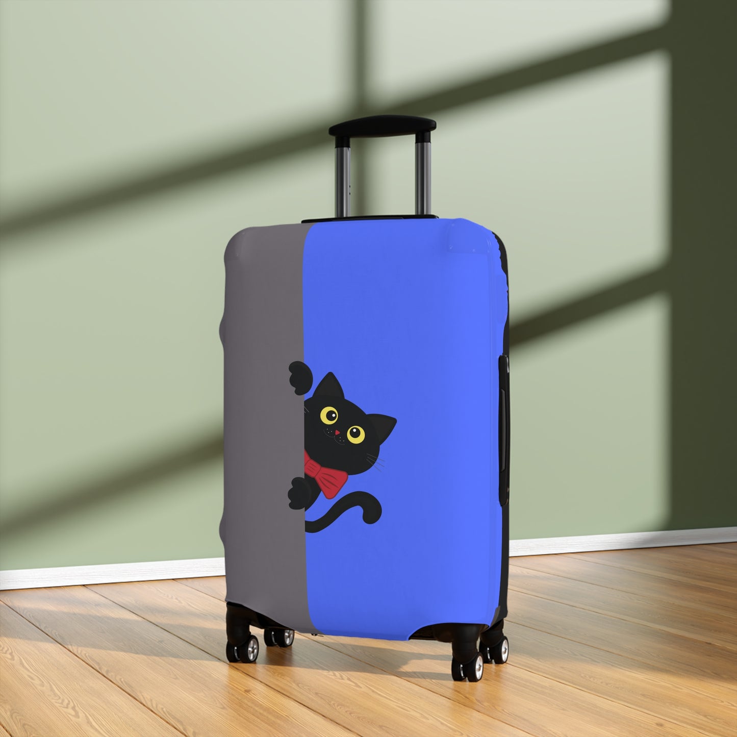 Black Cat in Red Bow Tie Luggage Cover