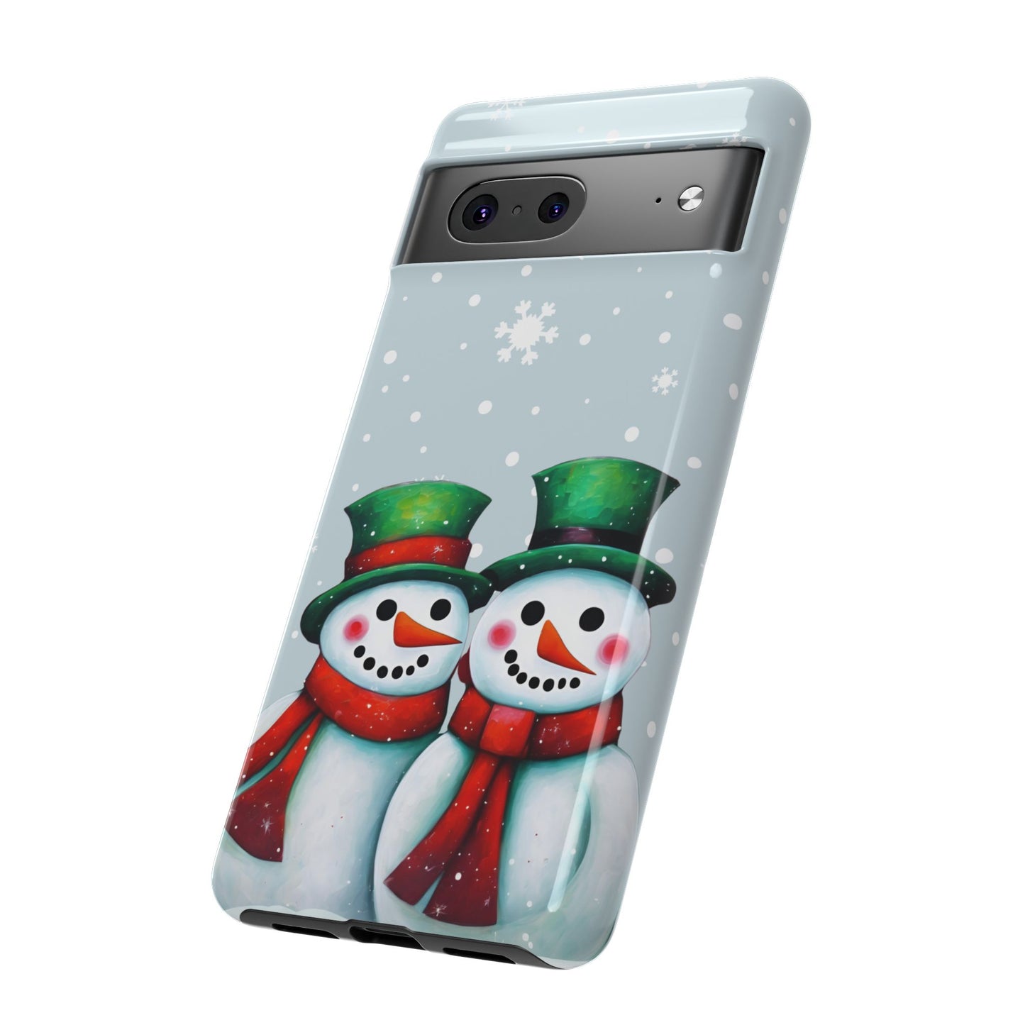 Snowman Couple iPhone Samsung Galaxy Google Pixel Tough Cases