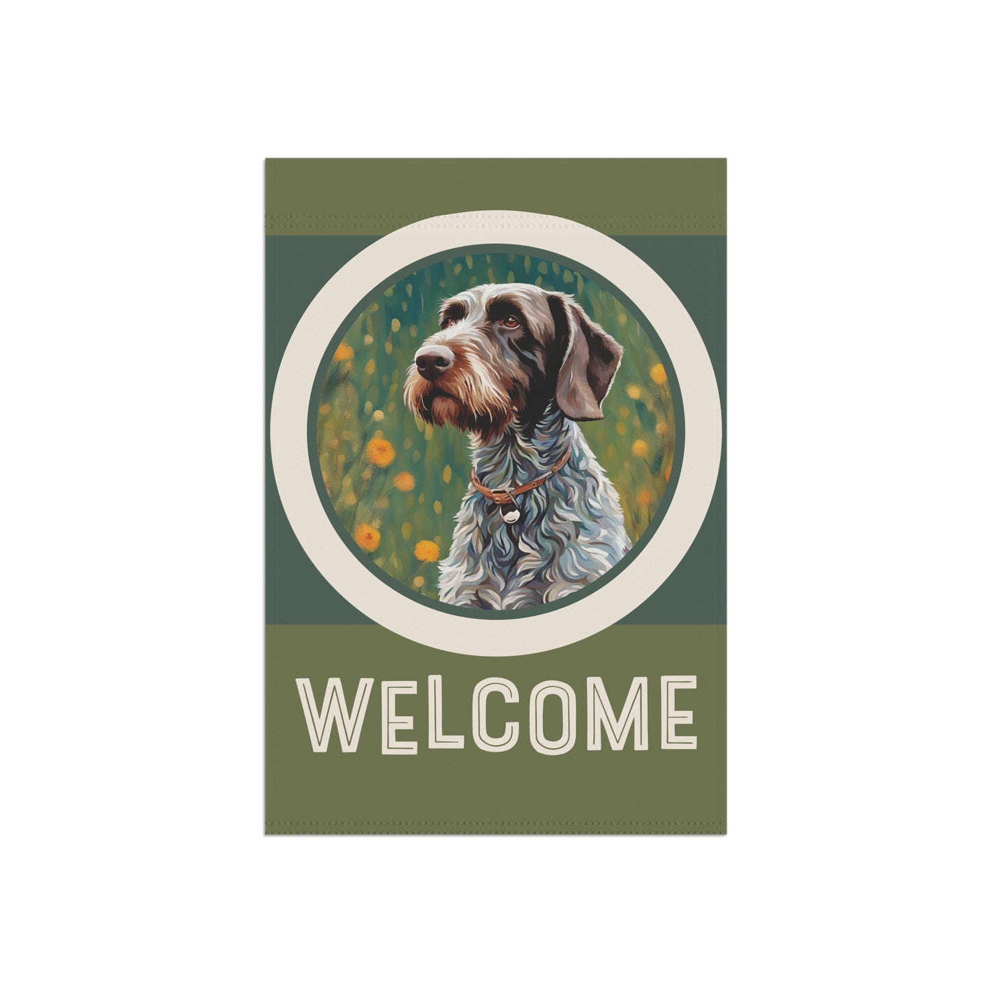 German Wirehaired Pointer Welcome 2-Sided Garden & House Flag/Banner