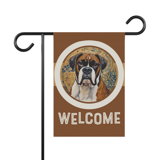 Boxer Welcome 2-Sided Garden & House Flag/Banner