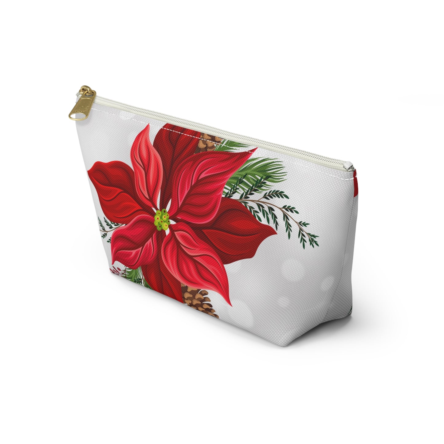 Big Poinsettia Accessory Pouch w T-bottom