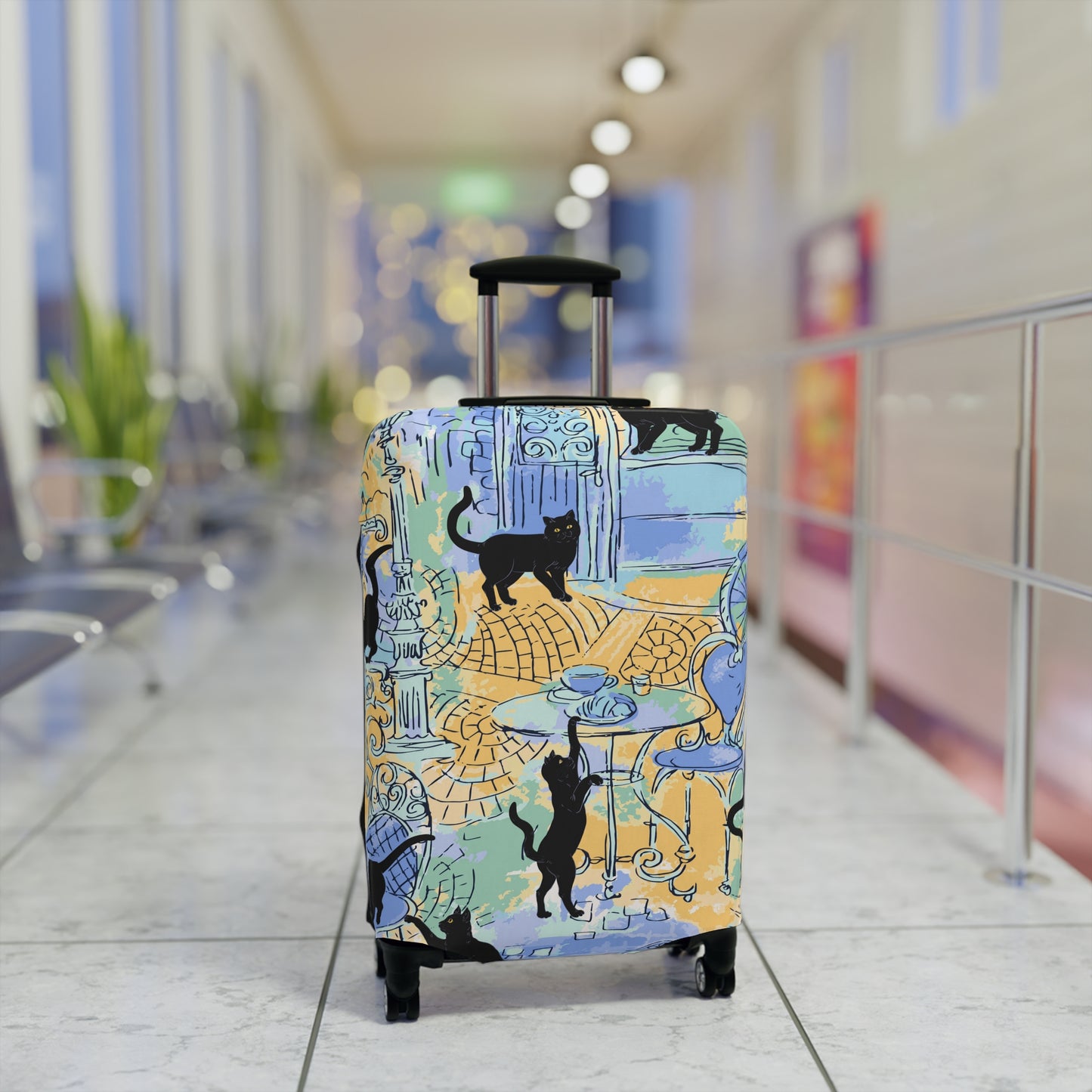 Paris Black Cats Luggage Cover