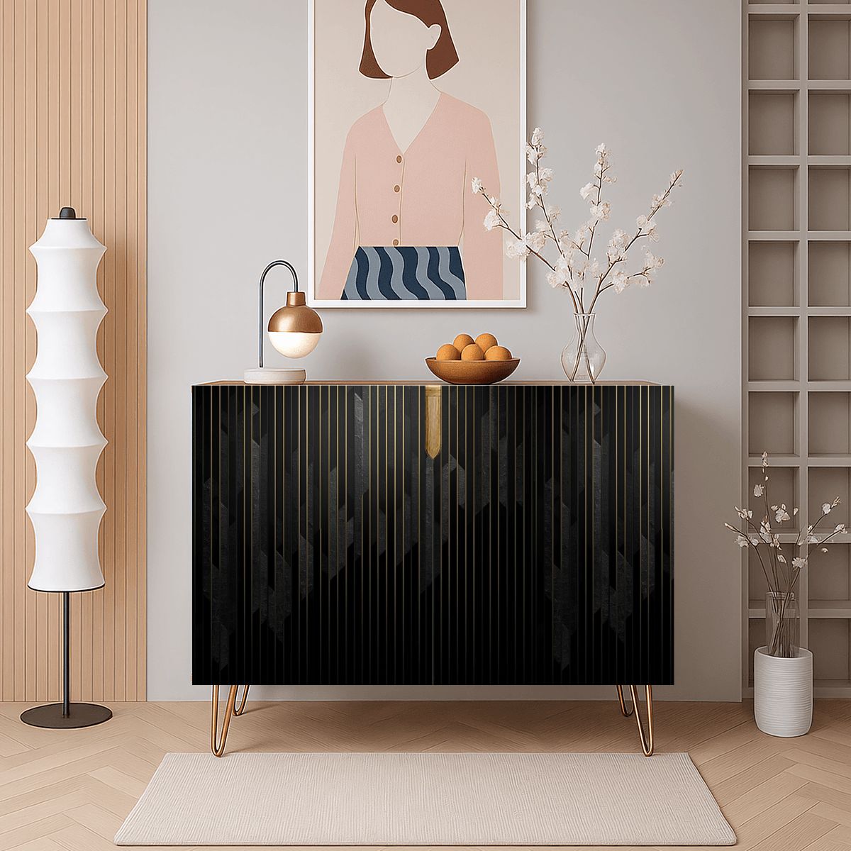 Black Modern Wooden Storage Cabinet (Made in USA)