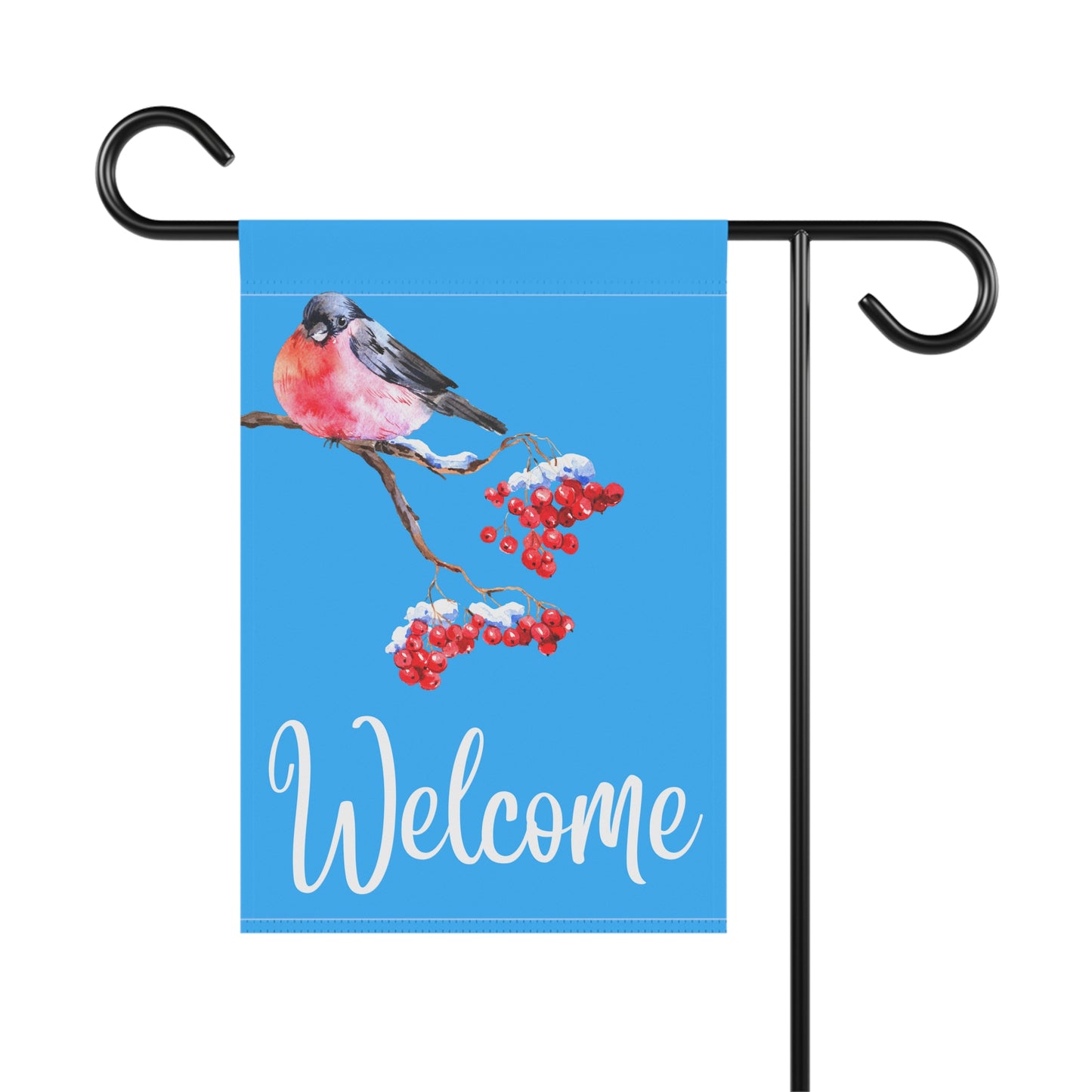 Bullfinch on Blue 2-Sided Garden & House Banner