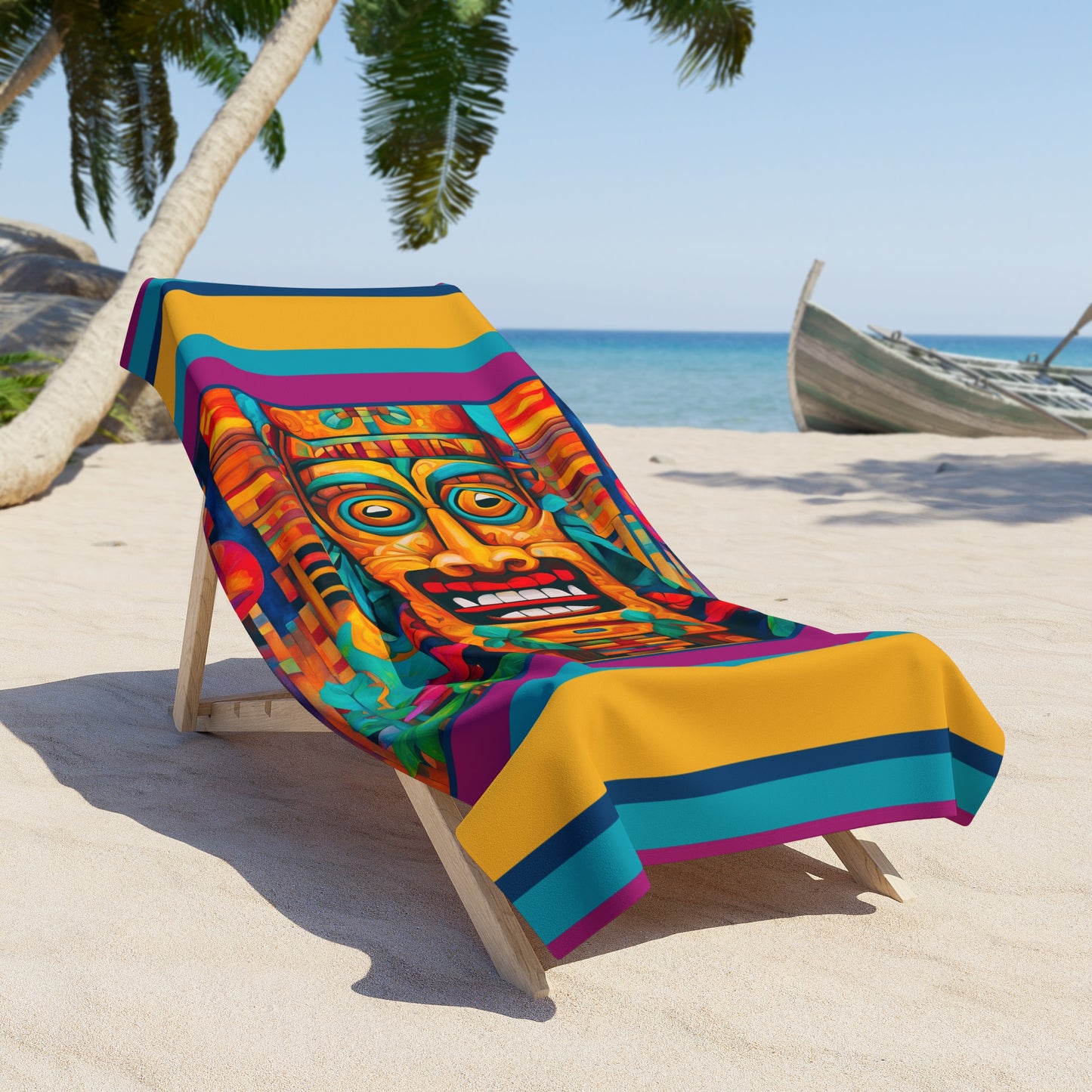 Crazy Tiki Beach Towel