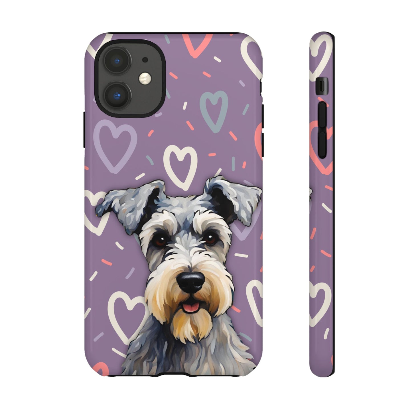 Miniature Schnauzer Love iPhone Samsung Galaxy Google Pixel Glossy Tough Case