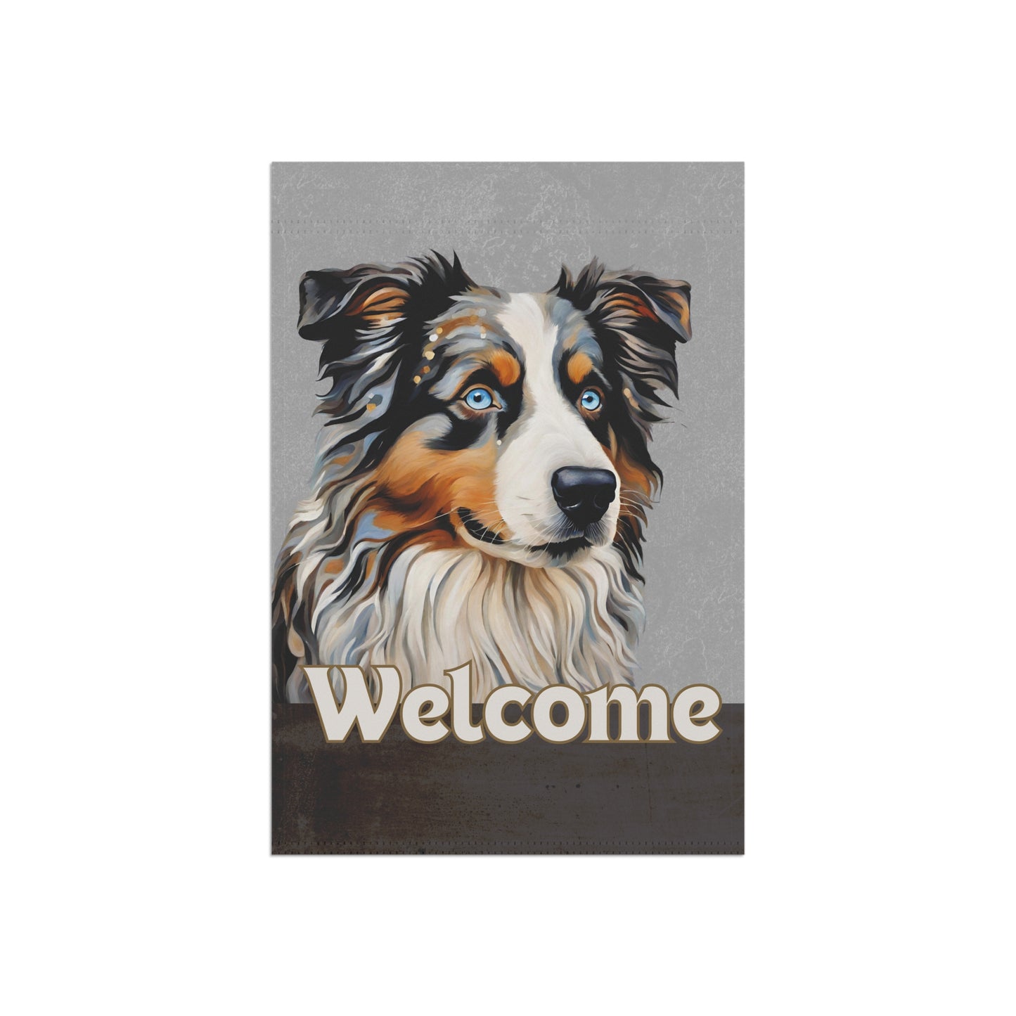 Australian Shepherd Welcome 2-Sided Garden & House Flag/Banner