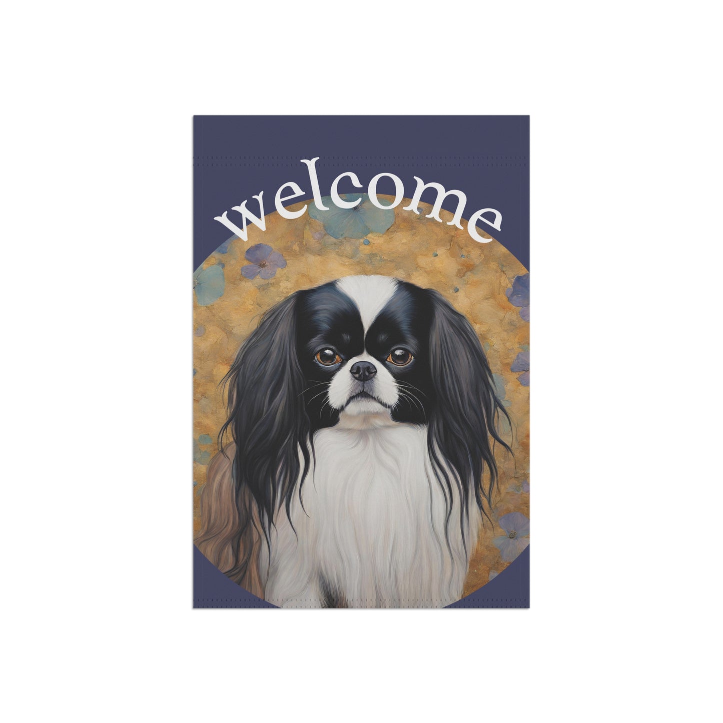 Japanese Chin Welcome 2-Sided Garden & House Flag/Banner