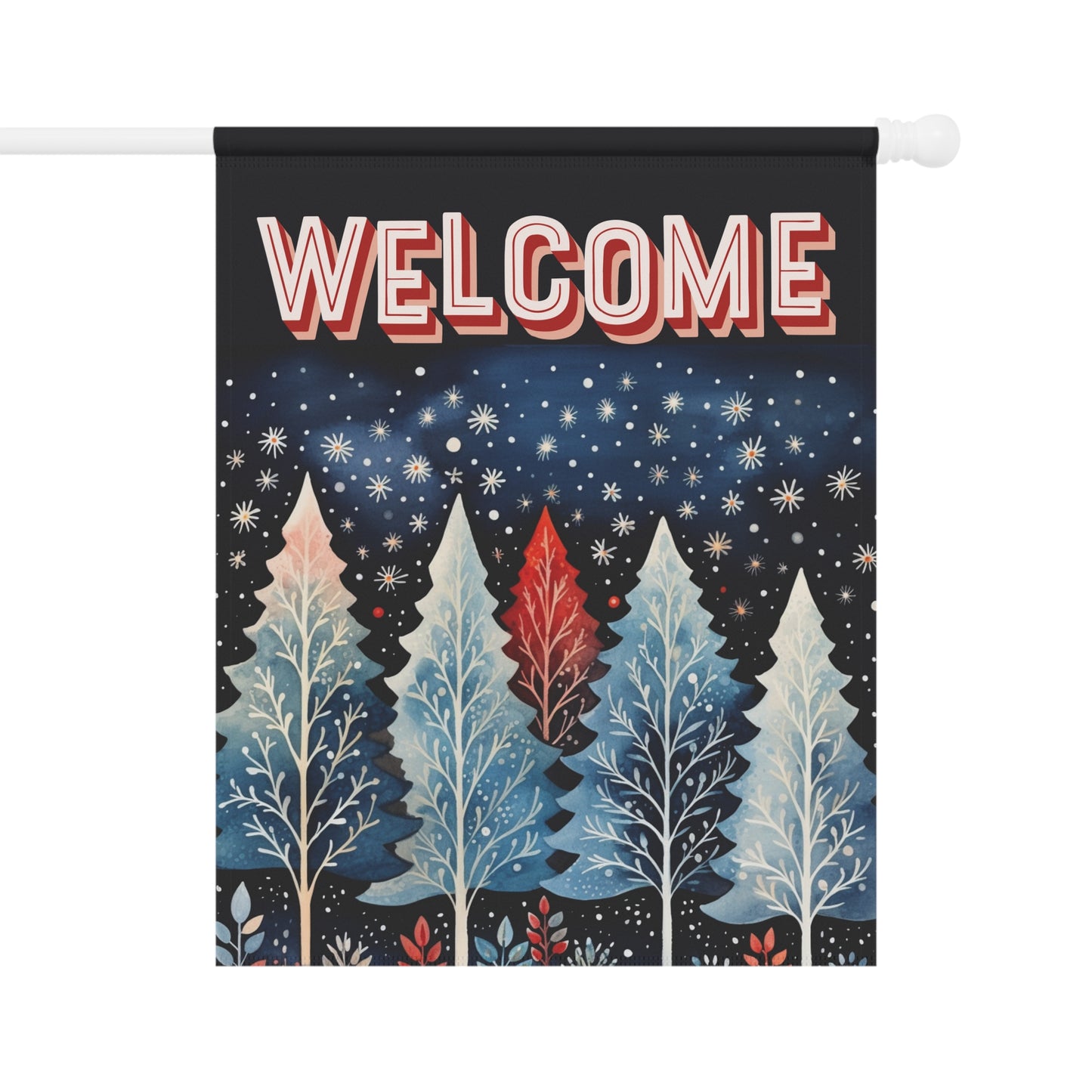 Nordic Forest Welcome 2-Sided Garden & House Flag/Banner