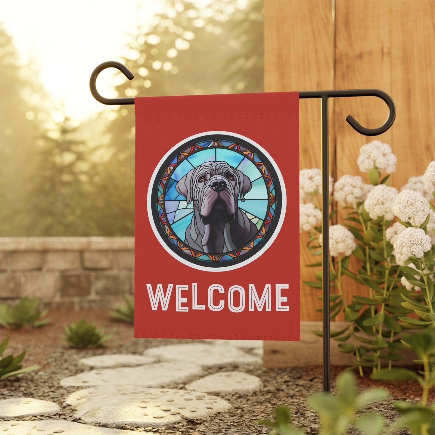 Neapolitan Mastiff Welcome 2-Sided Garden & House Flag/Banner