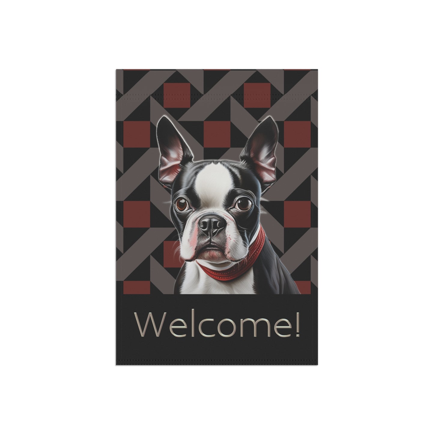 Boston Terrier Welcome 2-Sided Garden & House Flag/Banner