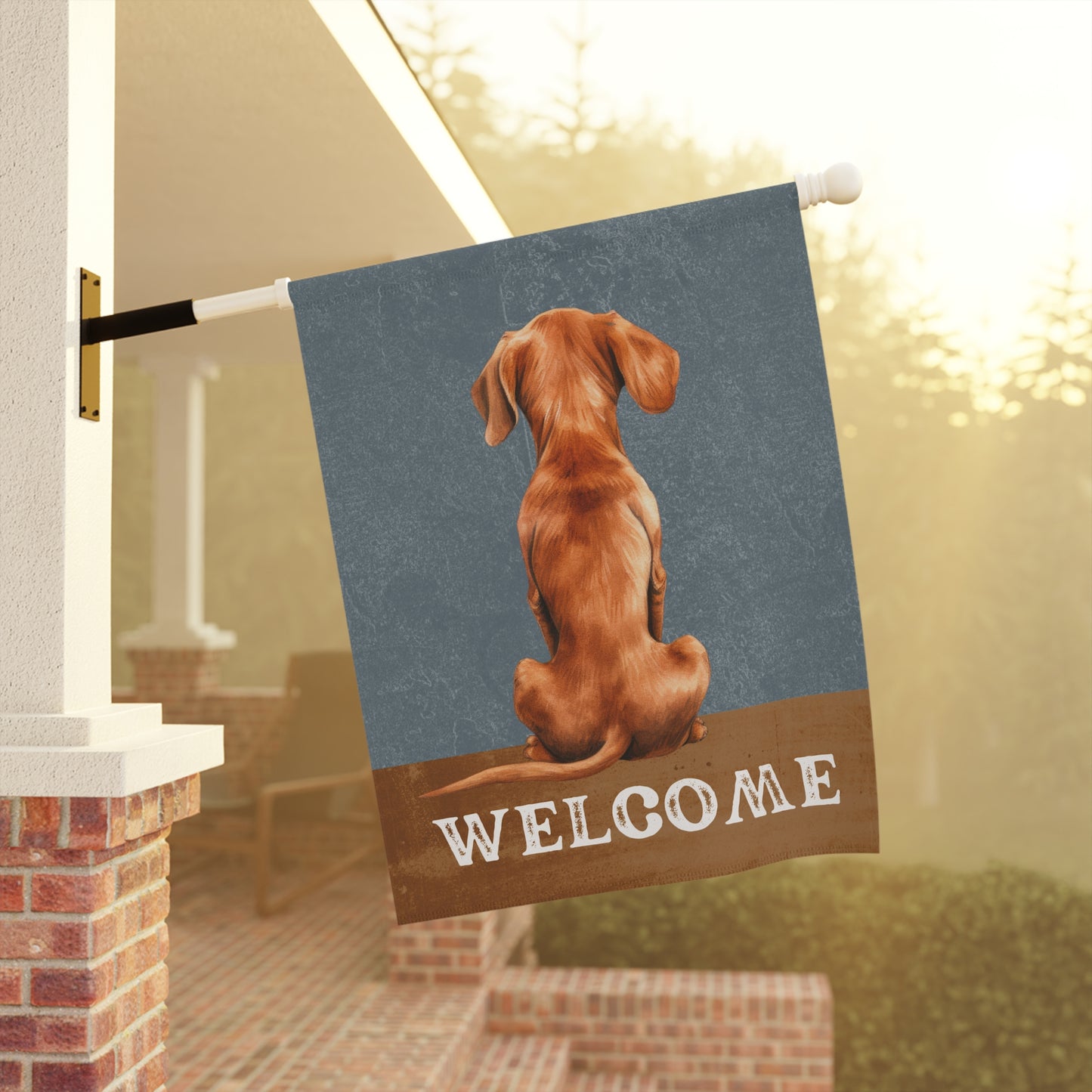 Vizsla Welcome 2-Sided Garden & House Flag/Banner