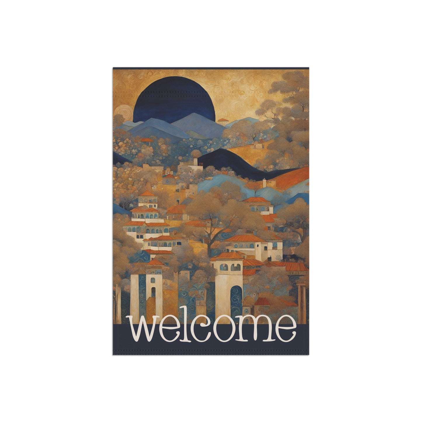 Moon Rising Welcome 2-Sided Garden & House Flag/Banner