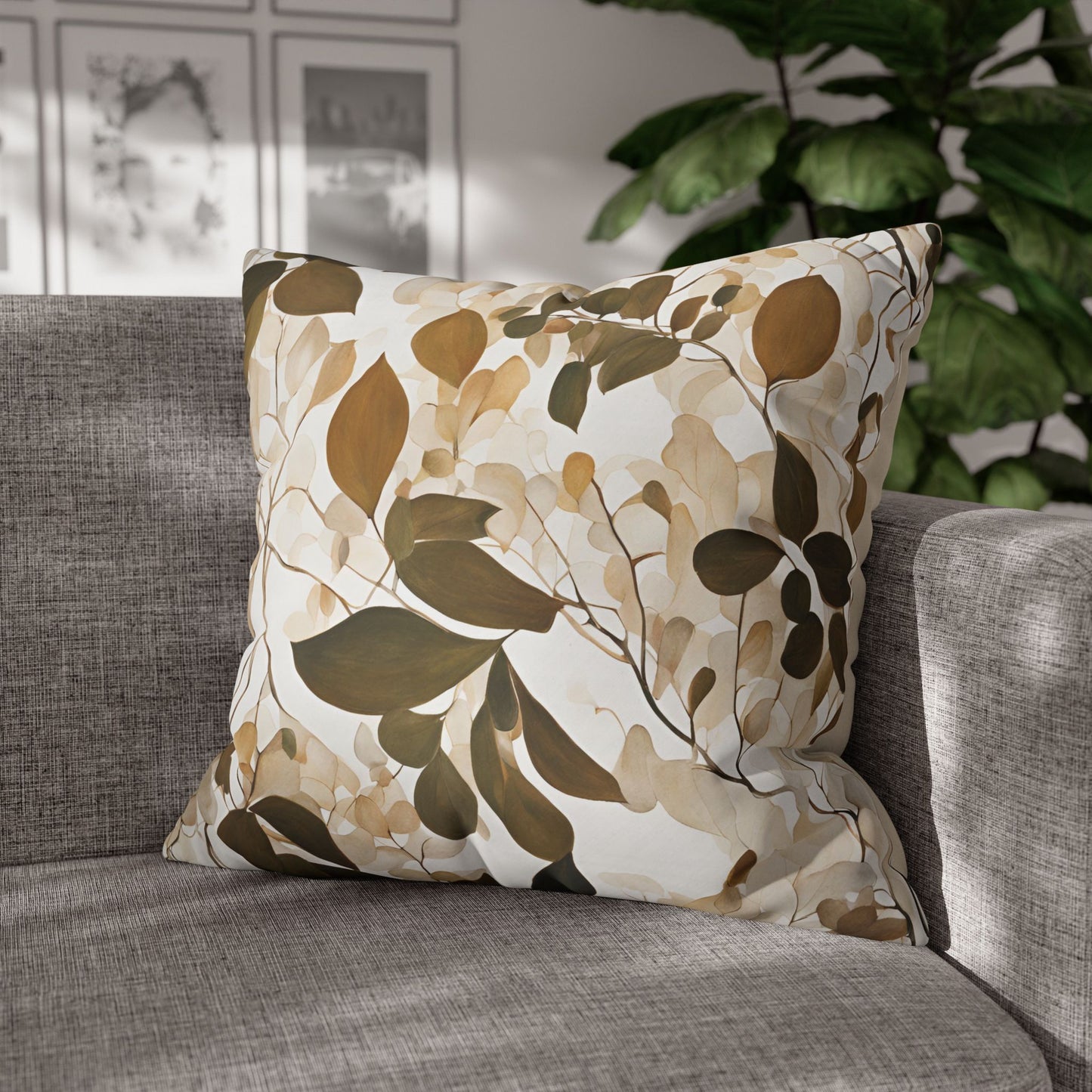 Butterfiled 2 Floral Square Poly Canvas Pillowcase