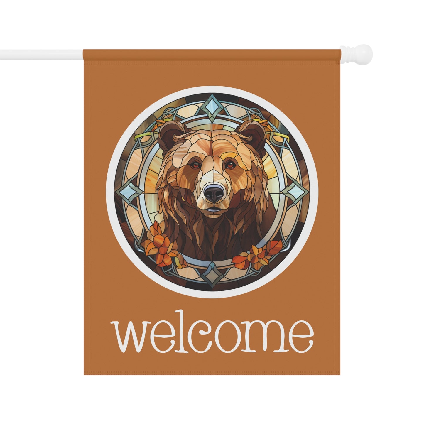 Brown Bear Welcome 2-Sided Garden & House Flag/Banner