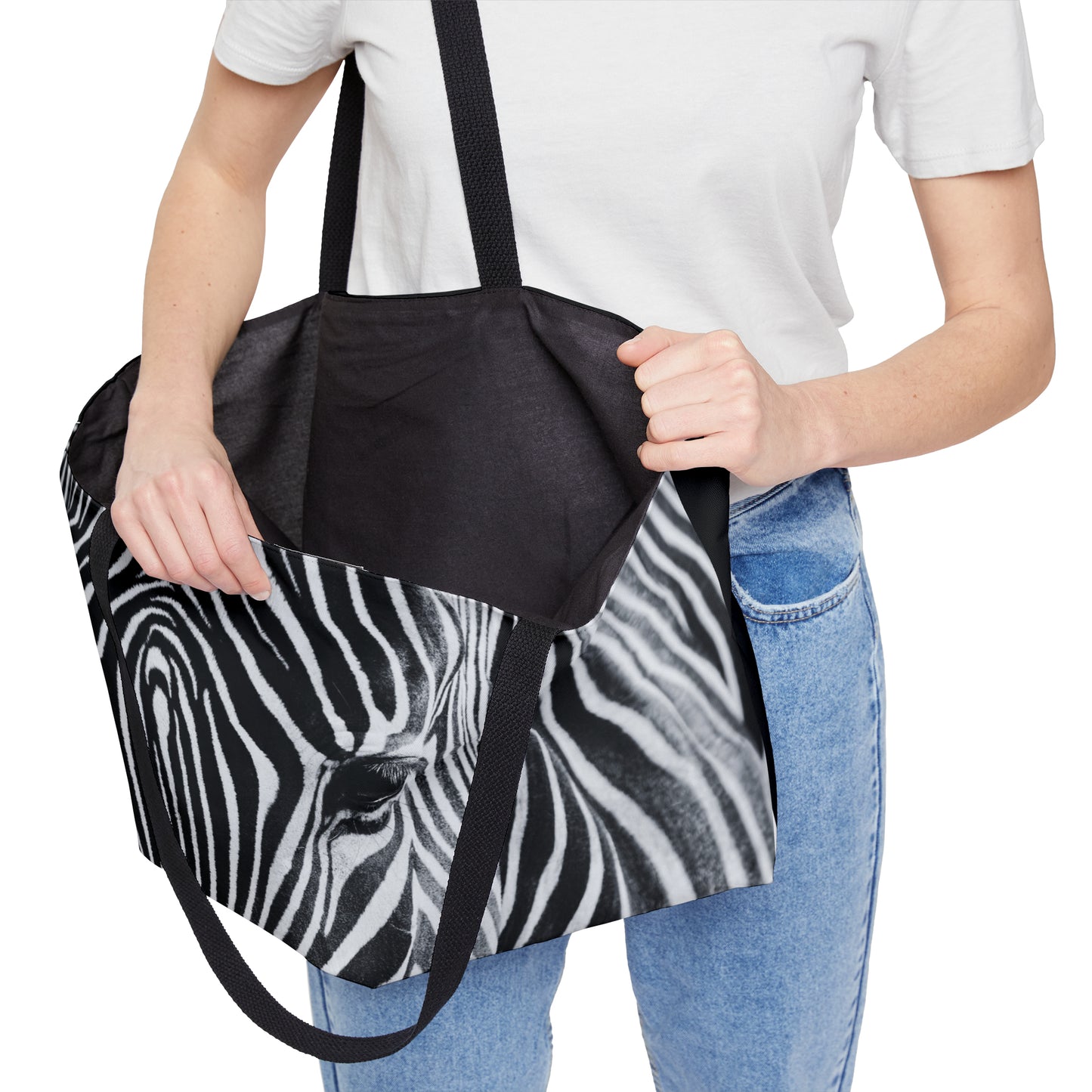 Zebra Closeup Wildlife Zoo Oversize Picnic Weekender Tote Bag