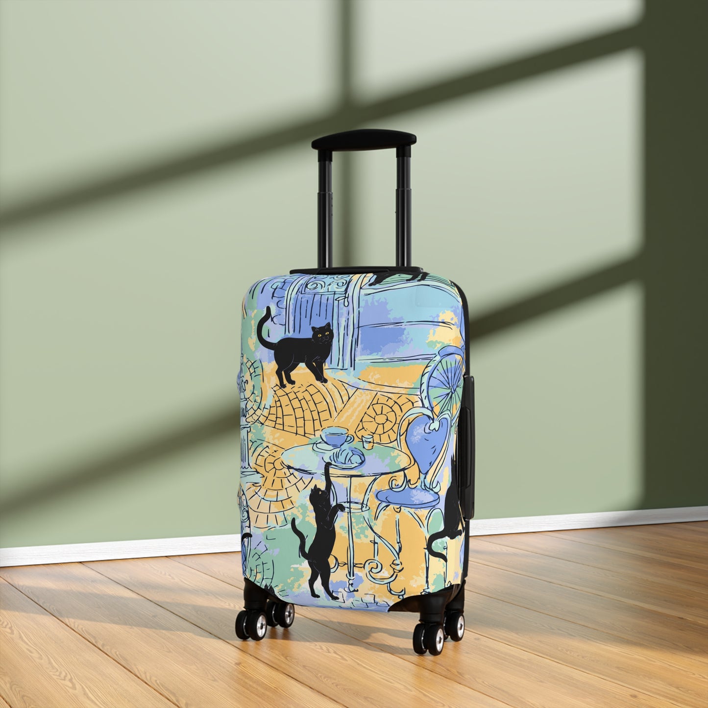 Paris Black Cats Luggage Cover