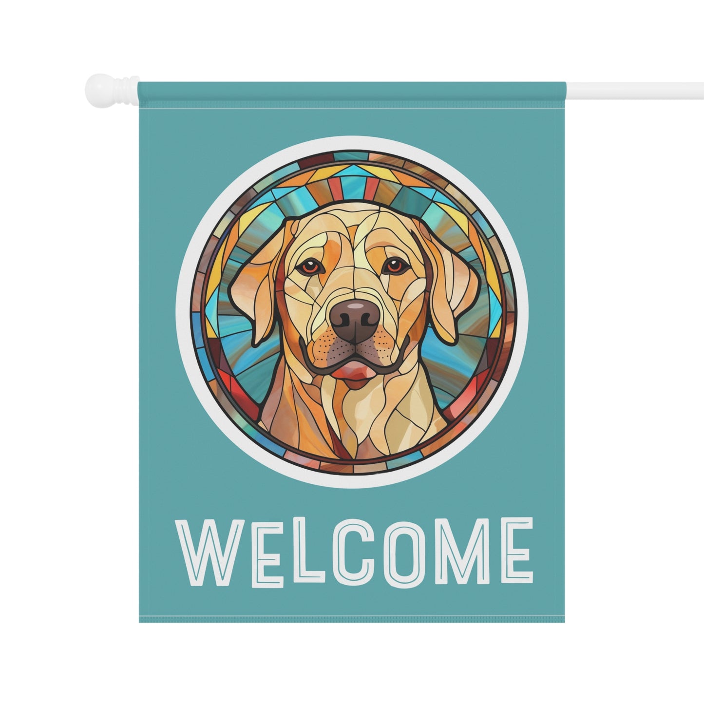 Yellow Labrador Welcome 2-Sided Garden & House Flag/Banner