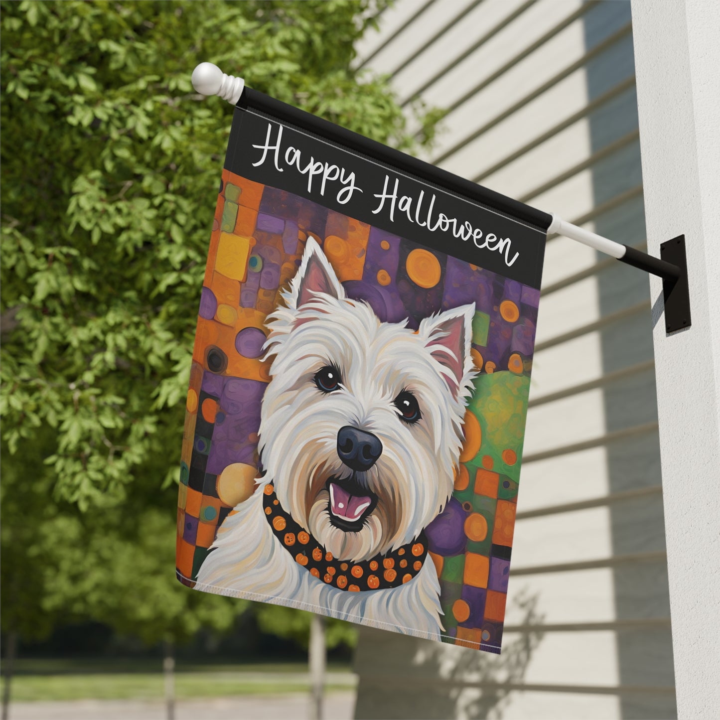 Westie Happy Halloween 2-Sided Garden & House Flag/Banner