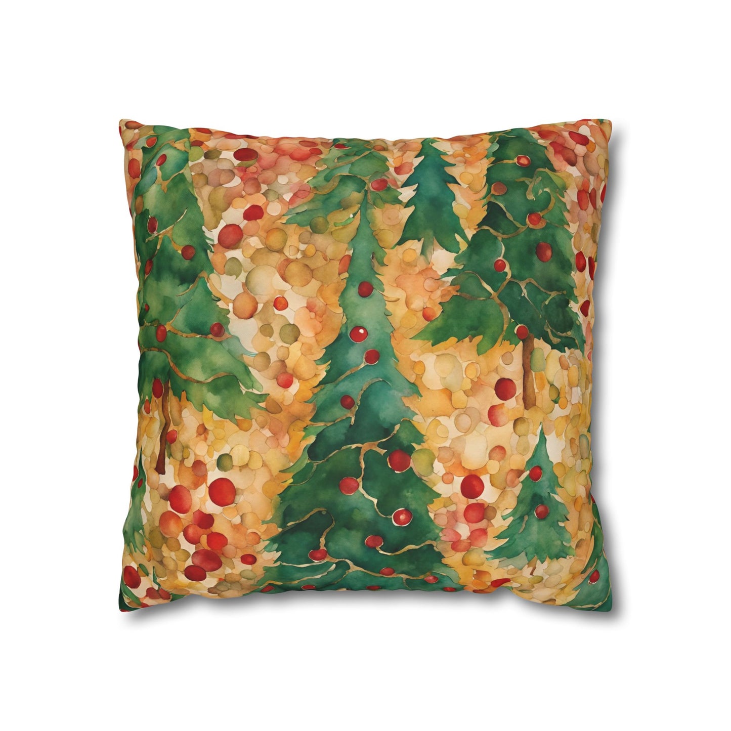 Christmas Tree Folly Square Poly Canvas Pillowcase