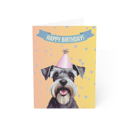 Miniature Schnauzer Happy Birthday 5 x 7 Greeting Cards (10 Pack)