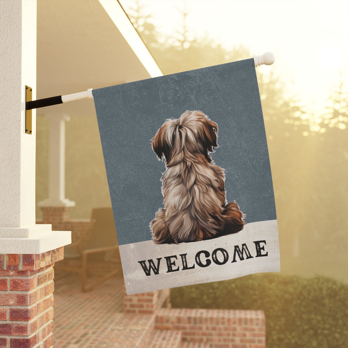 Shih Tzu Welcome 2-Sided Garden & House Flag/Banner