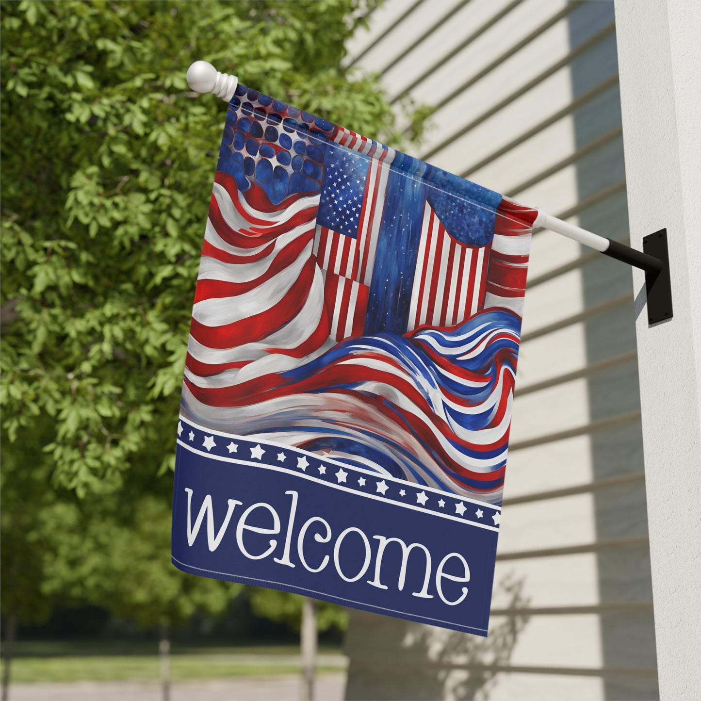 Old Glory Welcome 2-Sided Garden & House Flag/Banner