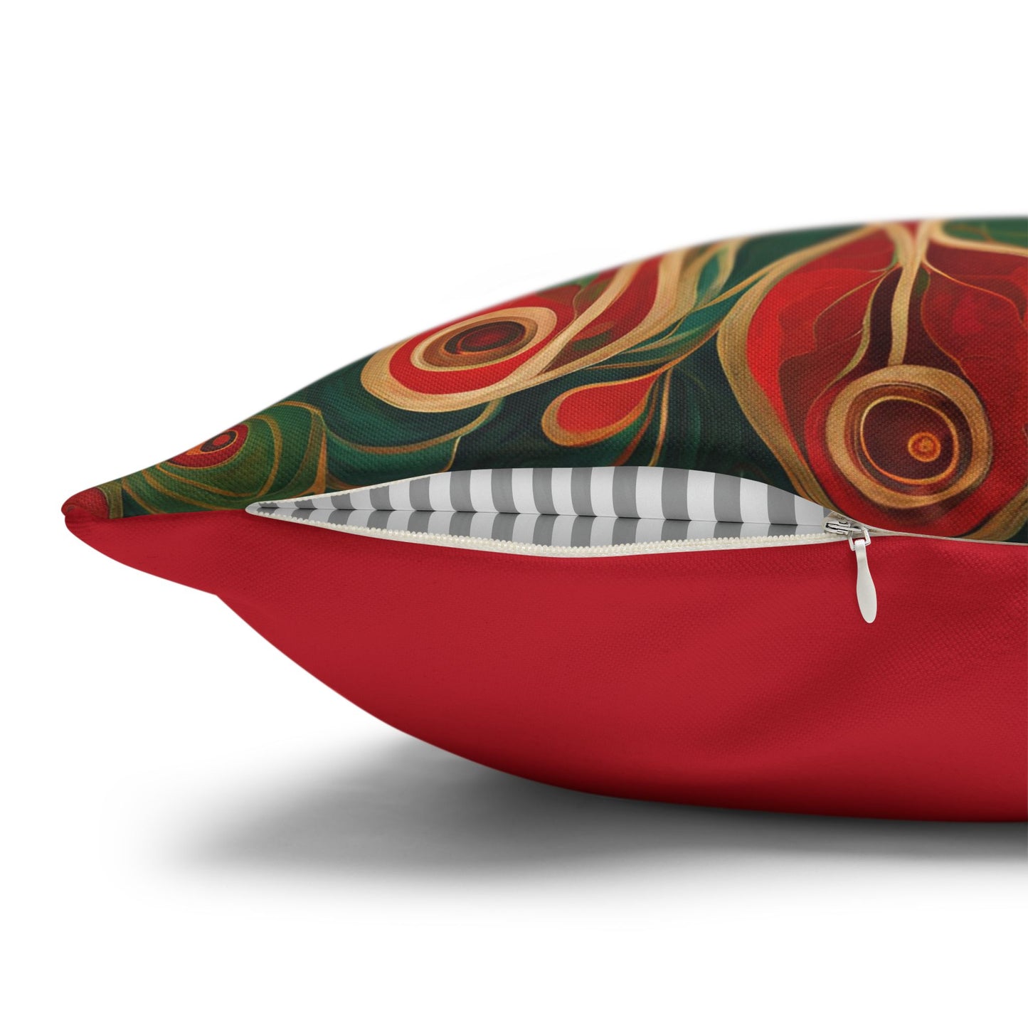 Holiday Bloom Square Poly Canvas Pillowcase