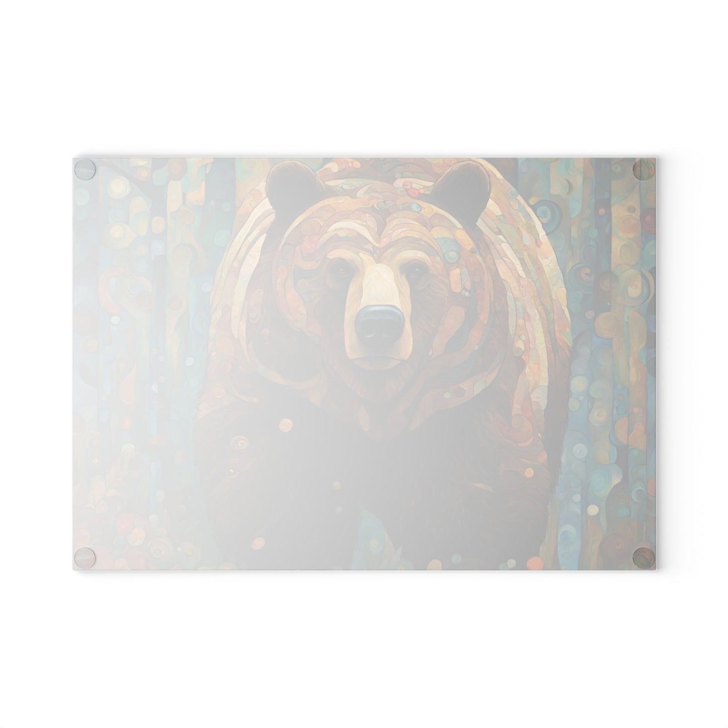 Mountain Forest Grizzly Tempered Glass Cutting Board