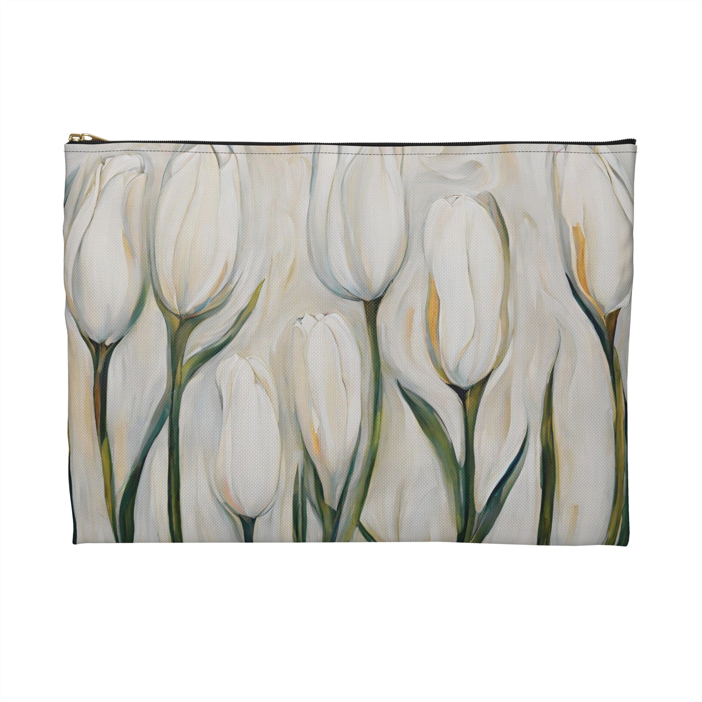 White Tulips Accessory Pouch