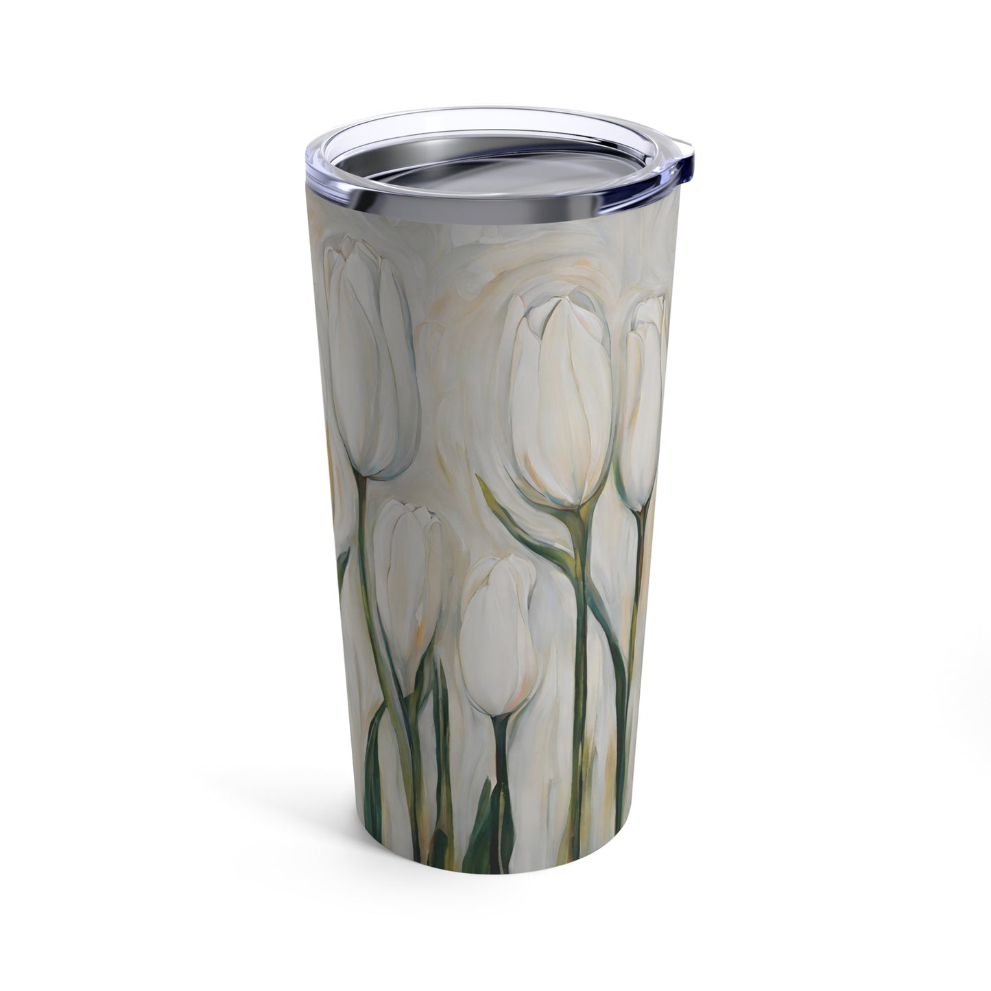 White Tulips Stainless Steel Tumbler 20oz