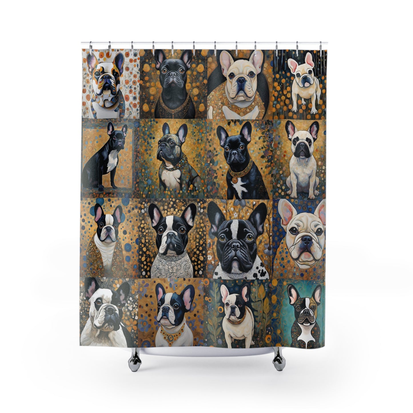 French Bulldog Collage Shower Curtain